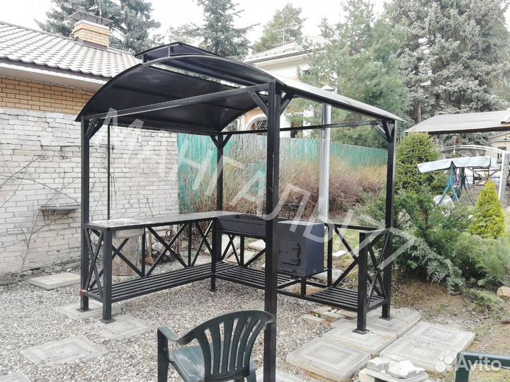 Мангал с печью под казан