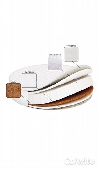 Матрас детский круглый 75*75