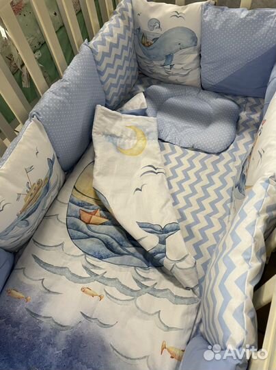 Комплект в кроватку, подушки бортик