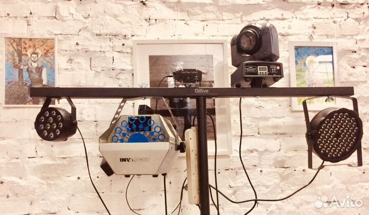 Генератор сценического Снега, Дыма, пузырей, свет