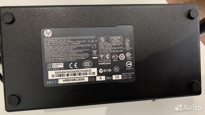 Блок питания для HP 19V, 9.5A, 180W, 7.4х5.0