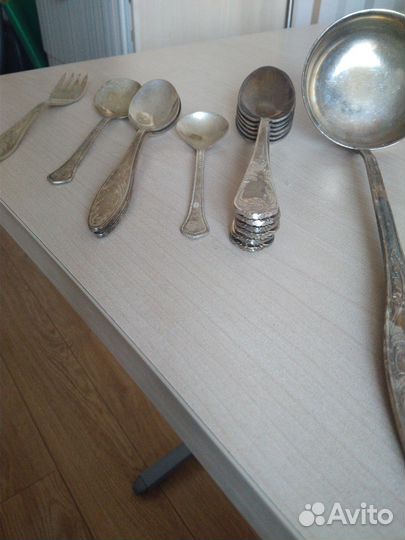 Ложки кофейные, мельхиоровые ситечко серебренное