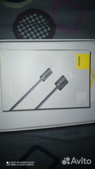 Baseus type c 100w, кабель для быстрой зарядки,1м