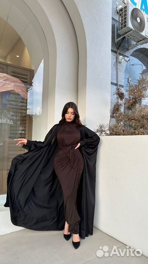 Накидка из шелка платье с узлами