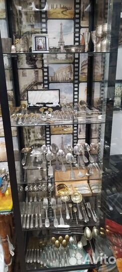 Серебрянные предметы : ложки, вилки, ножи, солонки