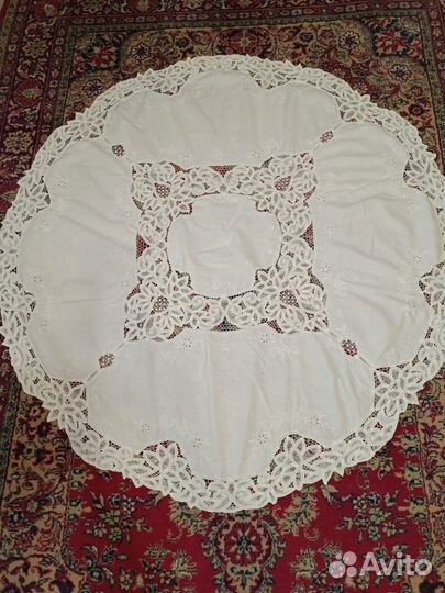Cкатерть круглая винтаж Battenberg Германия