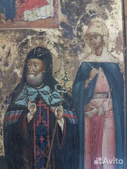 Икона Покров Богоматери с избранными Святыми 19век