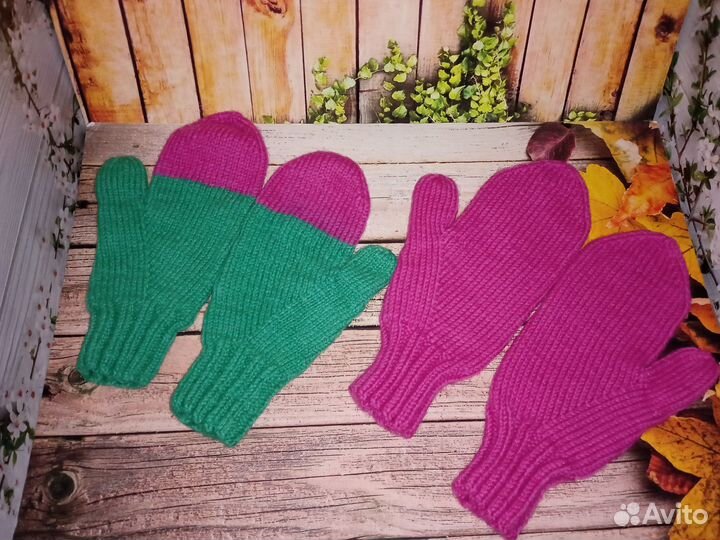 Чисто шерстяные варежки. Козий и Овечий пух