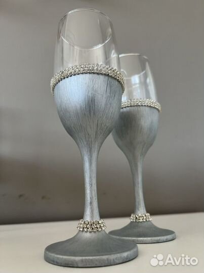 Свадебные бокалы ручной работы