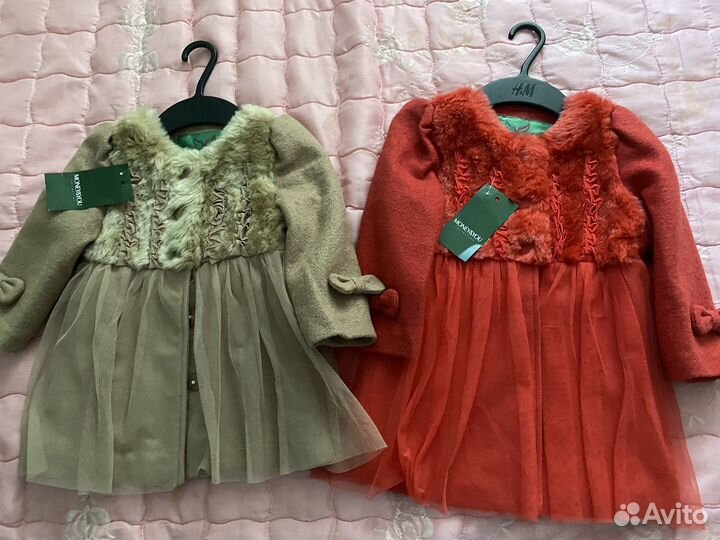 Пальто на девочку 86-92 новое