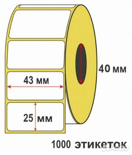 Этикетки 43х25 полуглянец термотрансферные