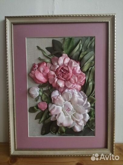 Картина вышивка лентами