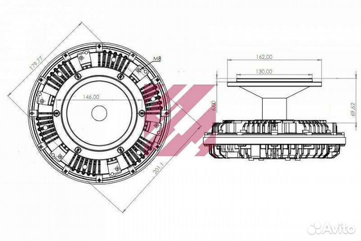 Вискомуфта вентилятора со шкивом Mercedes