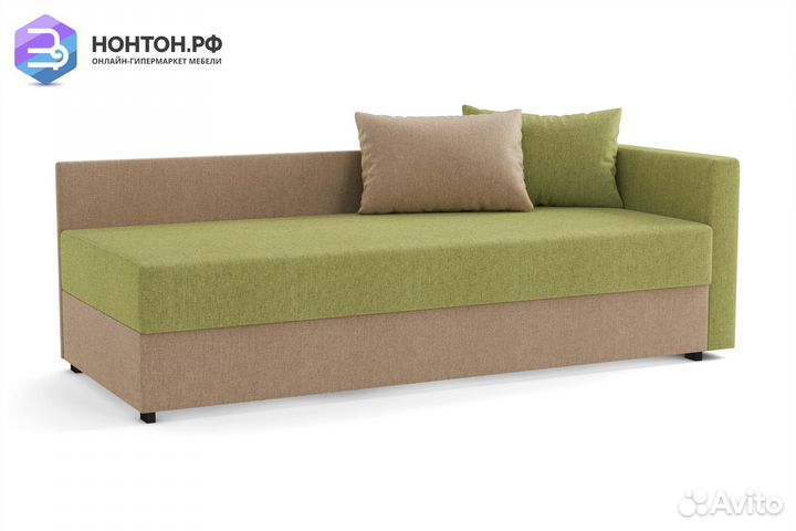 Диван Мальта зеленый / темно-бежевый