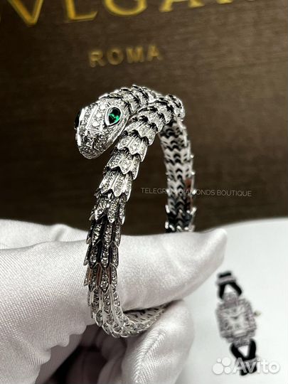 Браслет bvlgari serpenti белое золото 750