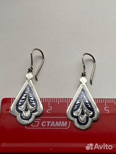 Серьги Кубачи 875 винтаж