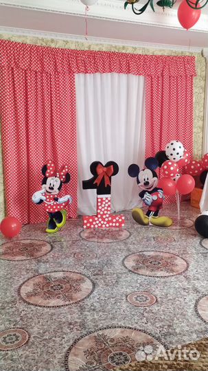 Фотозона на день рождения детский Мики и Мини