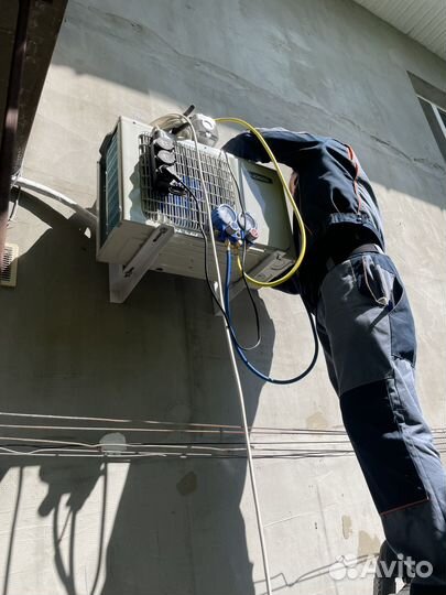 Установка кондиционеров, монтаж трассы, чистка