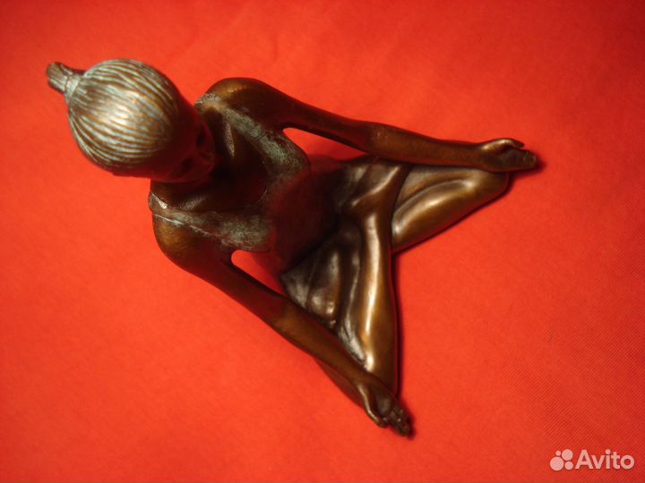 Медитация США Асана Йога Бронза Редкая Арт 1946г