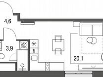 Квартира-студия, 28,7 м², 4/7 эт.