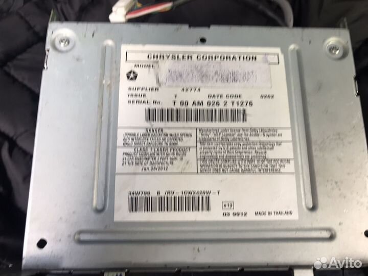 Магнитола jeep Grand Cherokee WK2 2012 года