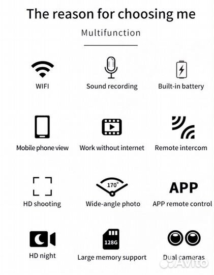 Охранная Мини Wi-Fi IP камера HD два объектива