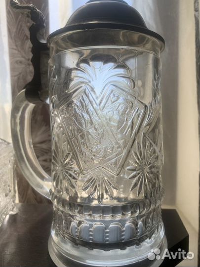 Карты кружка антикварное стекло литье до 1900