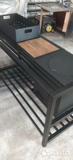 Мангалы в стиле лофт с печкой