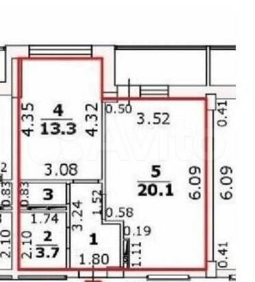 1-к. квартира, 42,1 м², 9/18 эт.