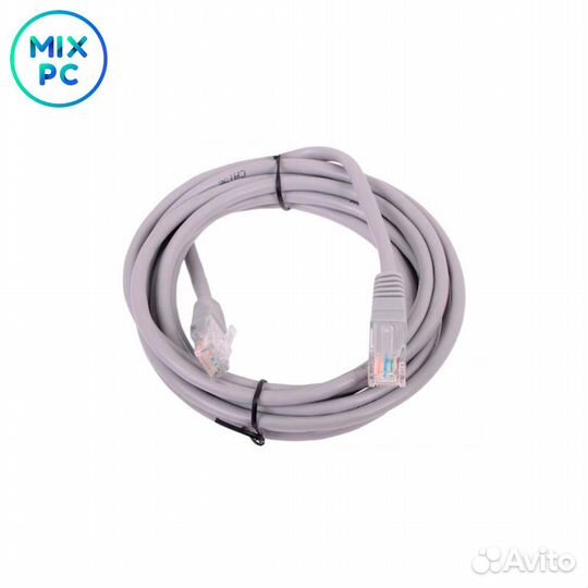 Патчкорд литой Telecom UTP категория 5е, 5,0м, сер