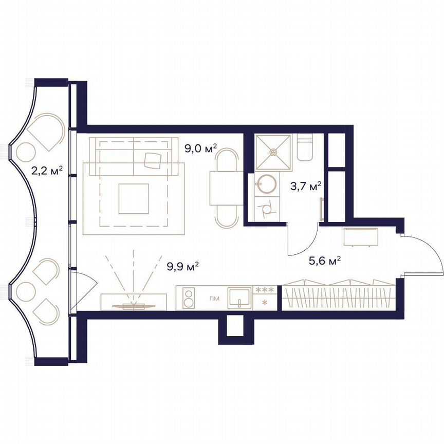 1-к. квартира, 30,4 м², 3/24 эт.