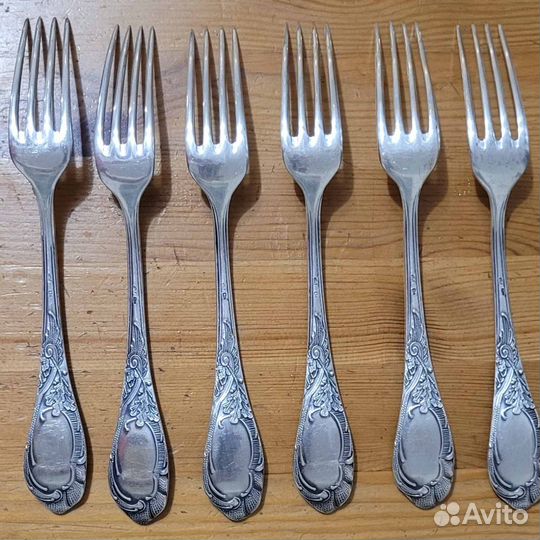 Серебро 875. Столовый набор на 6 персон. 