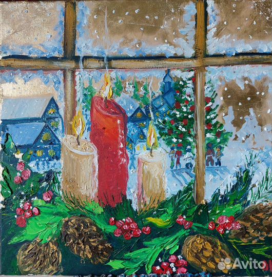 Картина маслом корабль