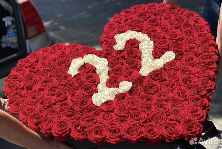 Сердца из роз Цветы розы