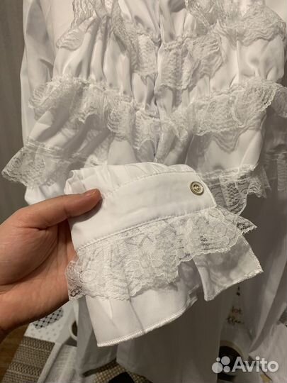 Винтажная белая рубашка