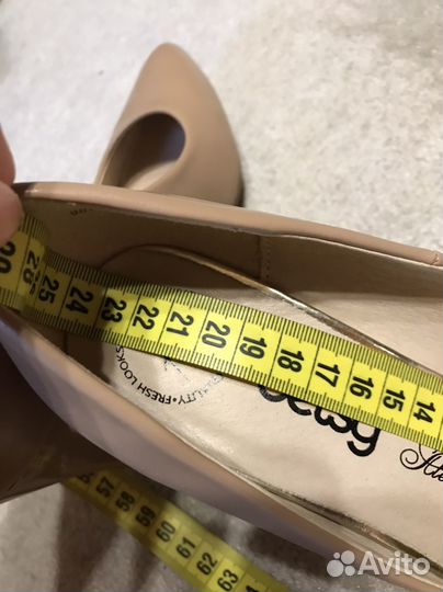 Туфли женские лодочки 37 размер бежевые экокожа