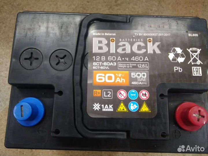 Аккумулятор 60ah 460a Black Беларусь
