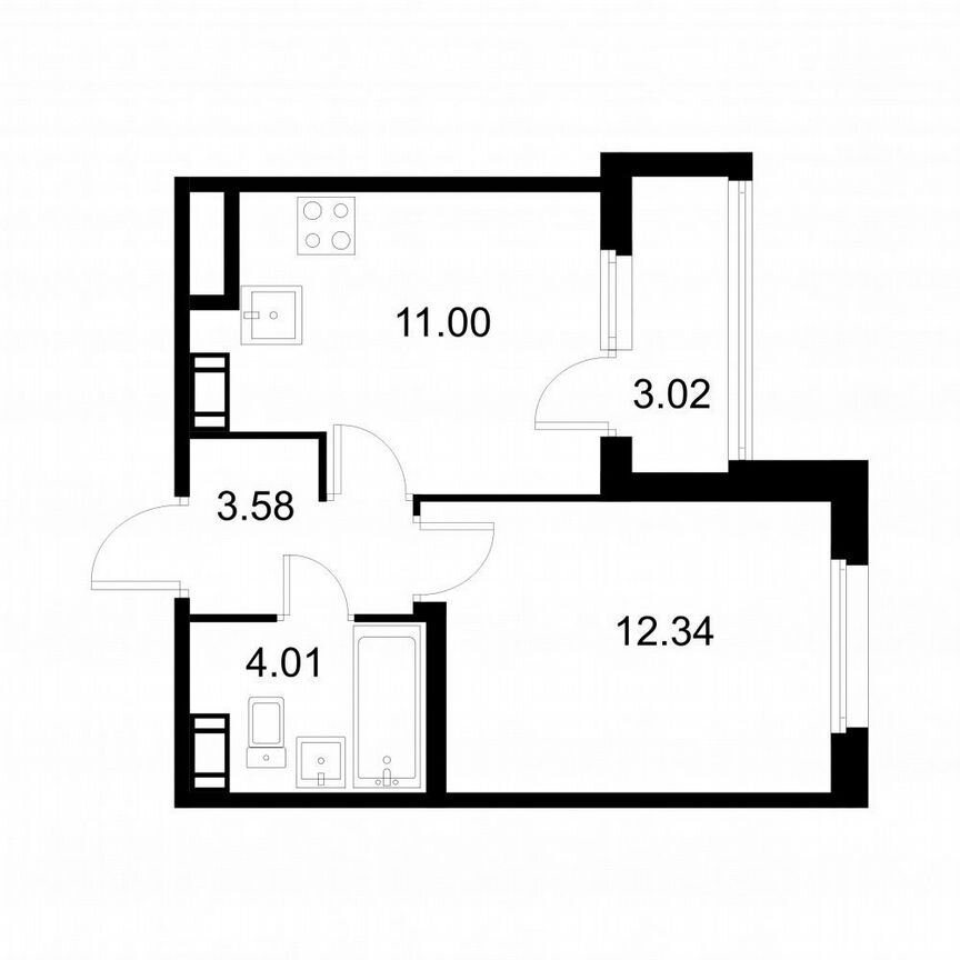 1-к. квартира, 32,4 м², 7/9 эт.