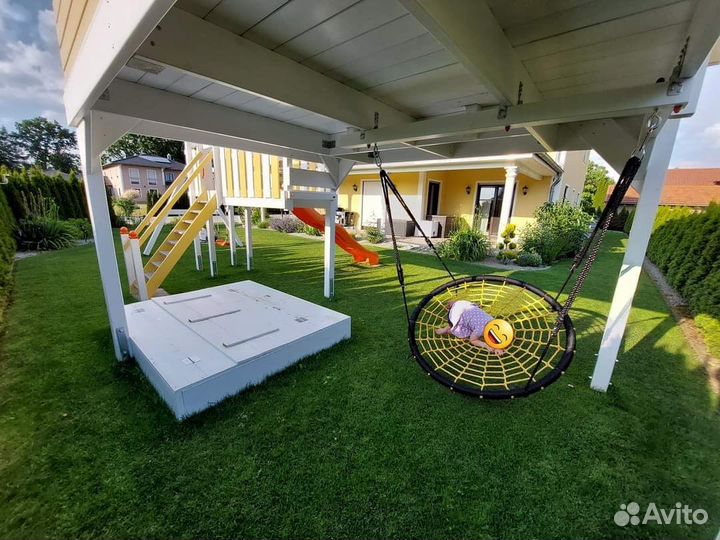 Детский игровой комплекс с домиком и горкой