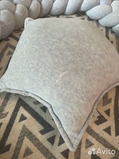 Бортик коса в кроватку голубой