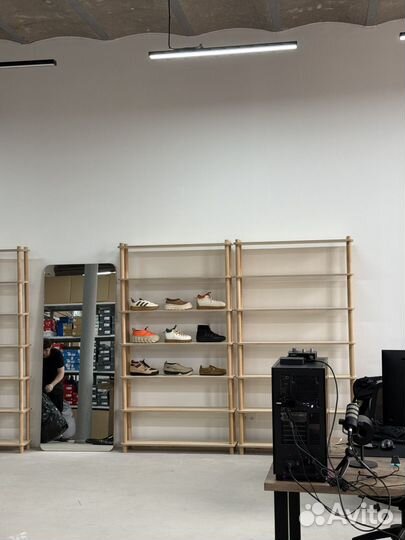 Стеллаж из фанеры и бука на заказ, простая сборка