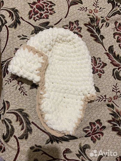 Шапка ушанка вязаная