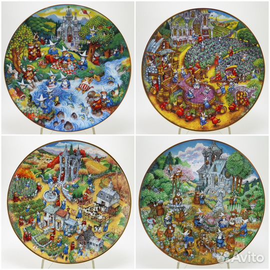 Тарелки серии Кошки Билл Белл. Кошачий монастырь