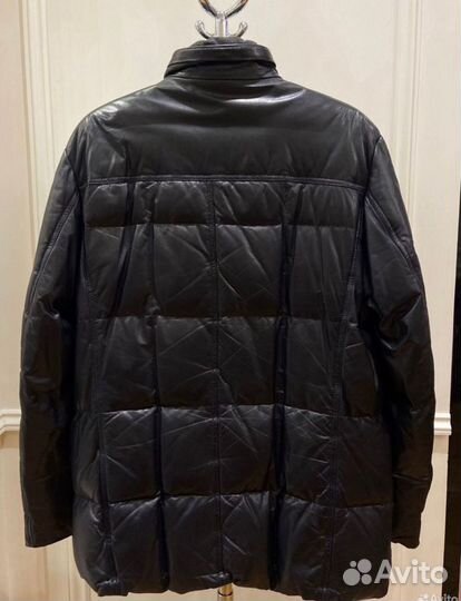 Мужской кожаный пуховик, бренд Baldinini