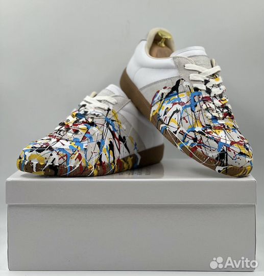 Кроссовки Maison Margiela paint белые