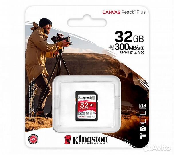 Карта памяти Kingston sdhc Canvas React Plus Class