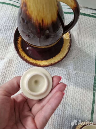 Кувшин с тарелочкой и стаканом керамический СССР