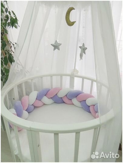 Бортики в кроватку косичка новые