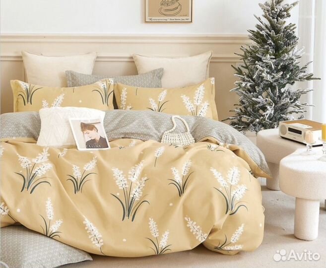 Белье постельное Евро, с простыней на резинке