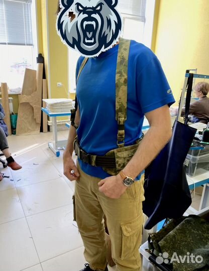 Боевой пояс с баллистическим пакетом и лямками Бр1